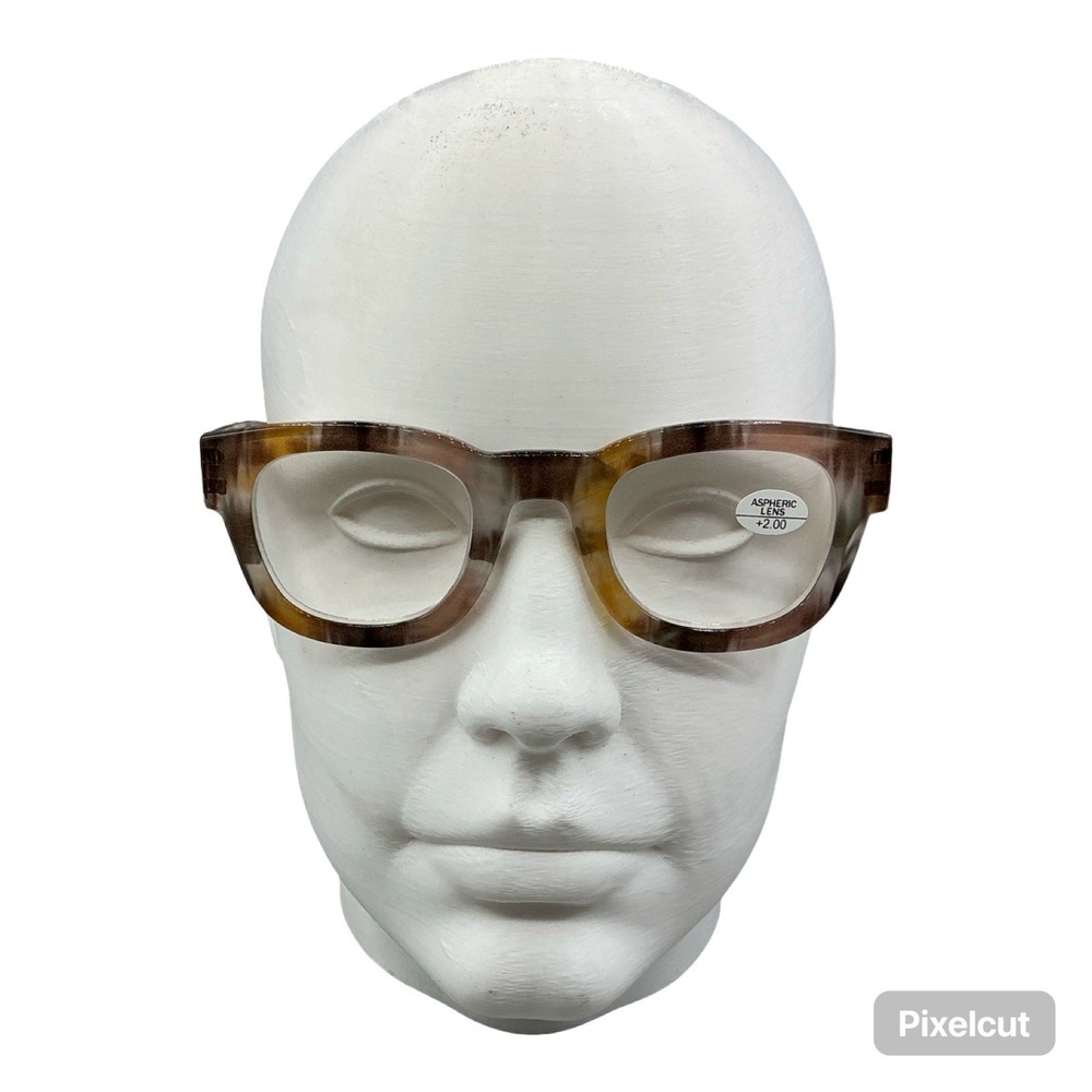 RS Eyeshop Reading Glasses RS1217C4 Brown Tortoise Marble +2.00 Strength NEW